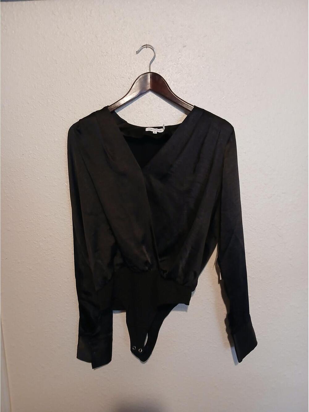 Good American Black Long Sleeve Bodysuit Size 0